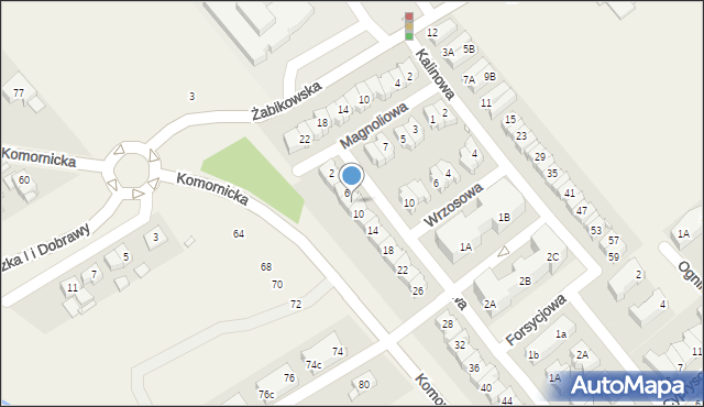 Komorniki, Czeremchowa, 8, mapa Komorniki