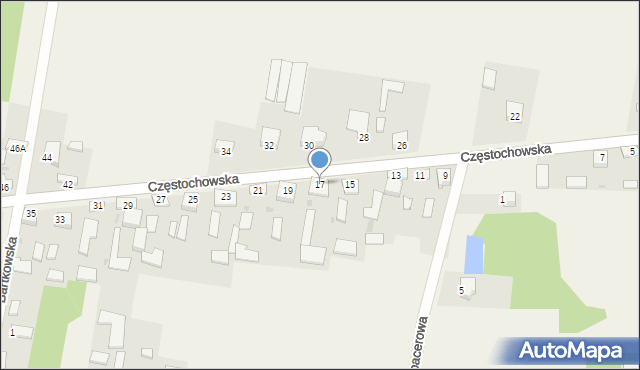 Konary, Częstochowska, 17, mapa Konary