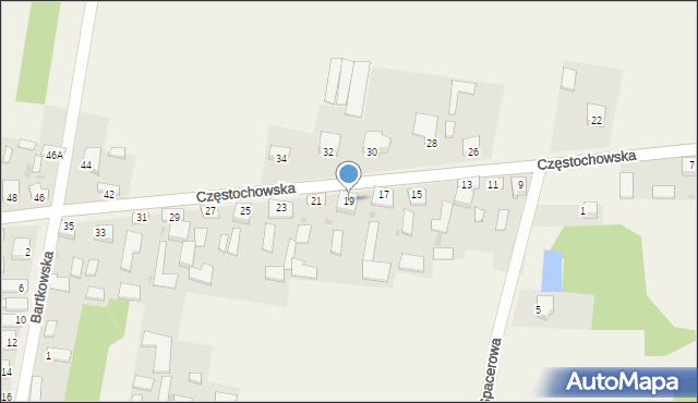 Konary, Częstochowska, 19, mapa Konary
