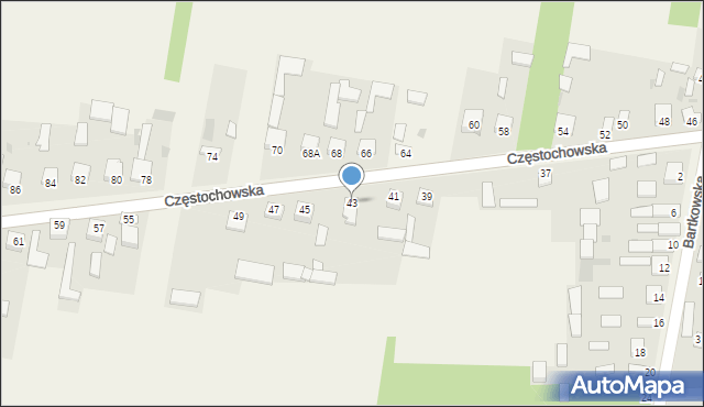 Konary, Częstochowska, 43, mapa Konary