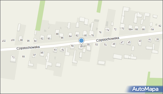 Konary, Częstochowska, 57, mapa Konary