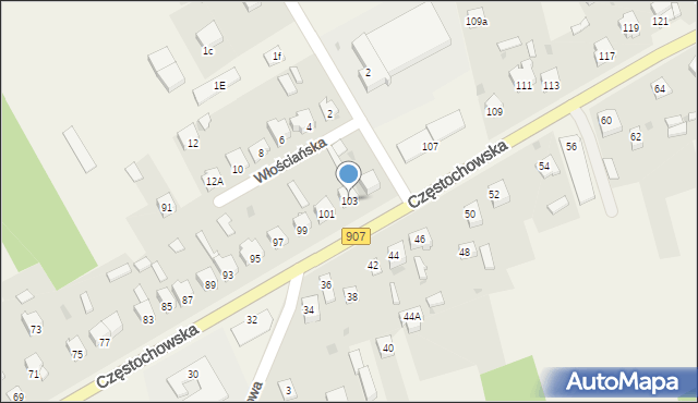 Konopiska, Częstochowska, 103, mapa Konopiska