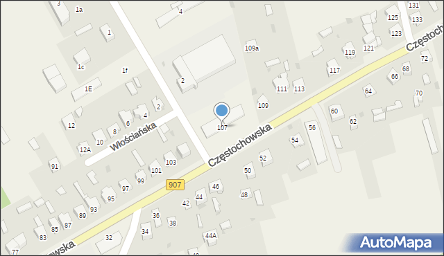 Konopiska, Częstochowska, 107, mapa Konopiska