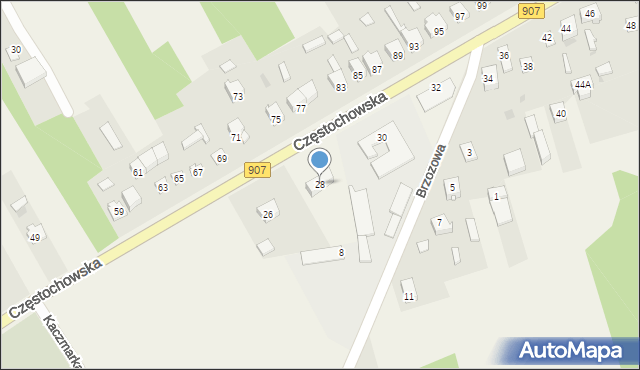 Konopiska, Częstochowska, 28, mapa Konopiska