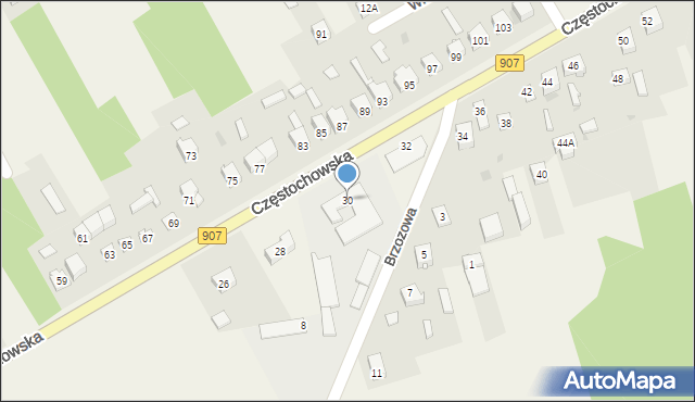 Konopiska, Częstochowska, 30, mapa Konopiska