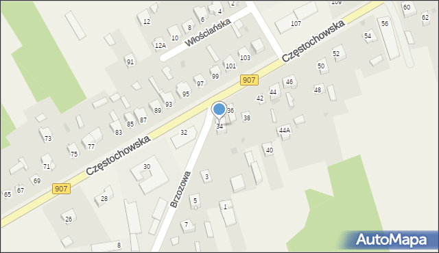 Konopiska, Częstochowska, 34, mapa Konopiska