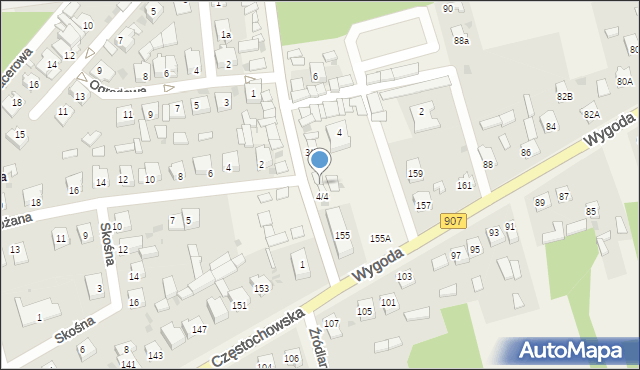 Konopiska, Częstochowska, 4/5, mapa Konopiska