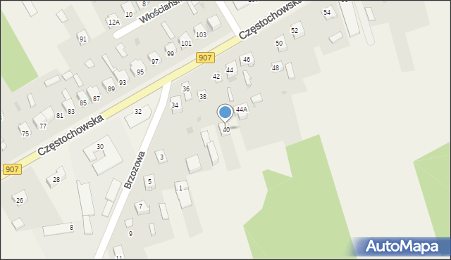 Konopiska, Częstochowska, 40, mapa Konopiska