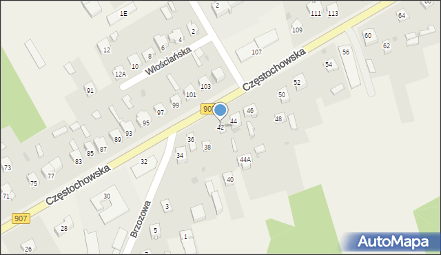 Konopiska, Częstochowska, 42, mapa Konopiska