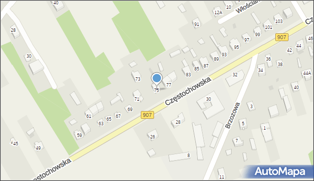 Konopiska, Częstochowska, 75, mapa Konopiska