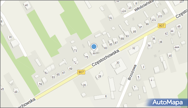 Konopiska, Częstochowska, 77, mapa Konopiska