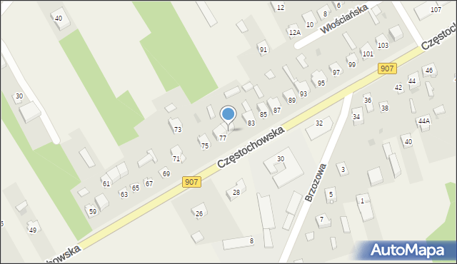 Konopiska, Częstochowska, 79, mapa Konopiska
