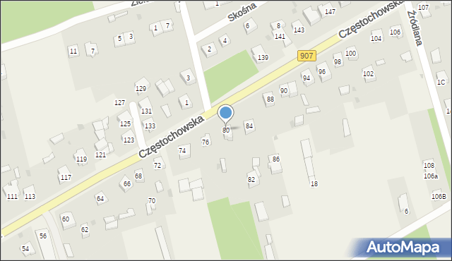 Konopiska, Częstochowska, 80, mapa Konopiska