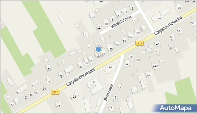 Konopiska, Częstochowska, 89, mapa Konopiska