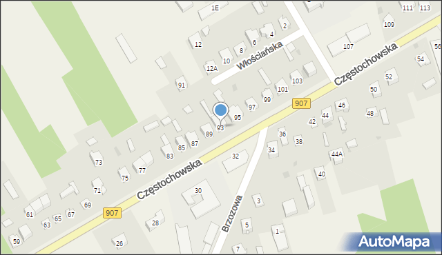 Konopiska, Częstochowska, 93, mapa Konopiska