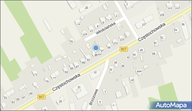 Konopiska, Częstochowska, 95, mapa Konopiska