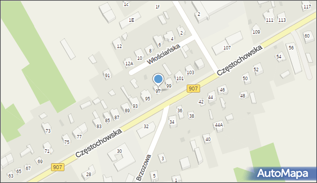 Konopiska, Częstochowska, 97, mapa Konopiska