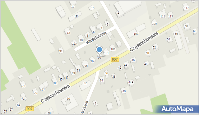 Konopiska, Częstochowska, 99, mapa Konopiska