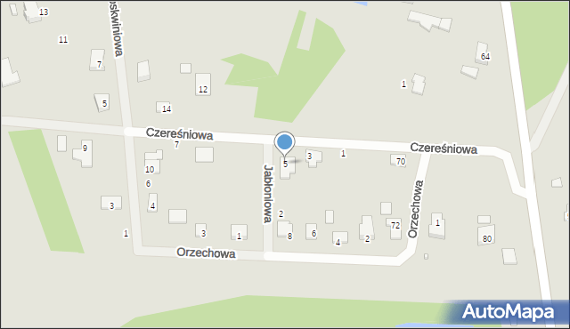 Koronowo, Czereśniowa, 5, mapa Koronowo