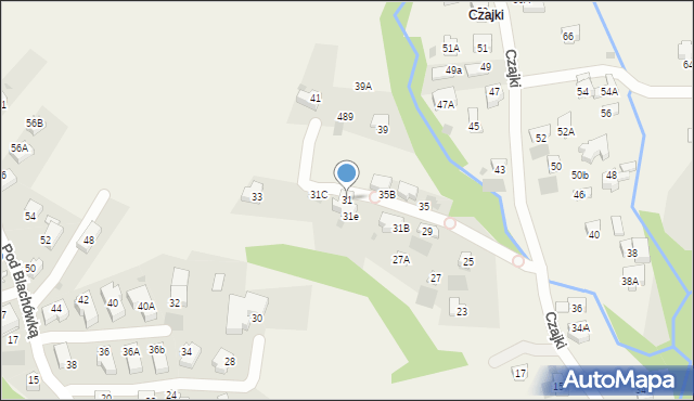 Kościelisko, Czajki, 31, mapa Kościelisko