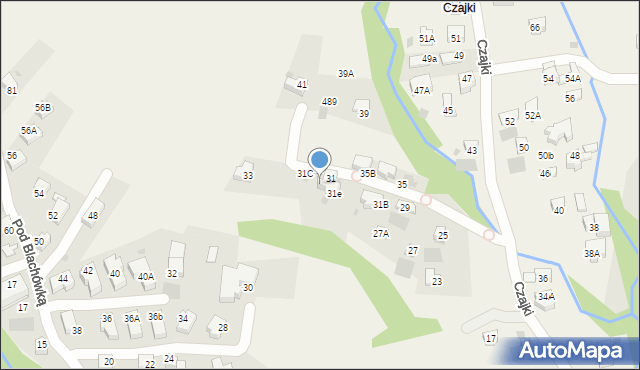 Kościelisko, Czajki, 31A, mapa Kościelisko