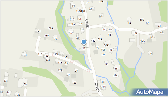 Kościelisko, Czajki, 43, mapa Kościelisko