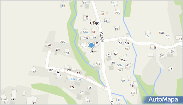 Kościelisko, Czajki, 45, mapa Kościelisko