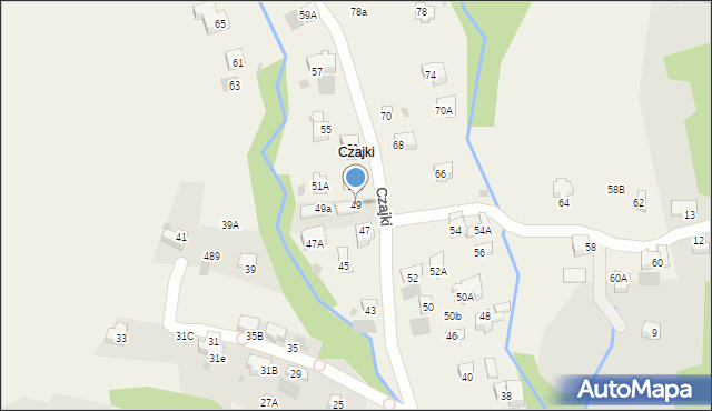 Kościelisko, Czajki, 49, mapa Kościelisko