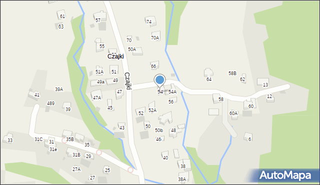 Kościelisko, Czajki, 54, mapa Kościelisko