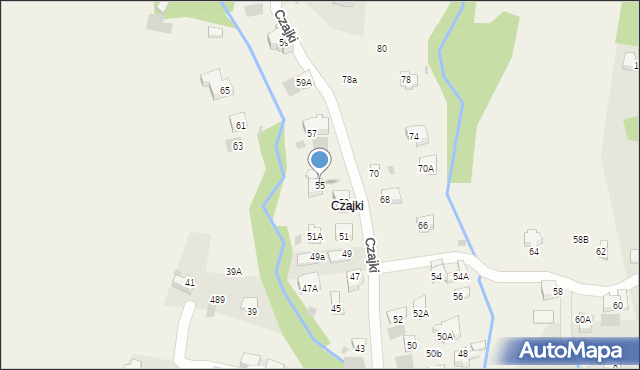 Kościelisko, Czajki, 55, mapa Kościelisko