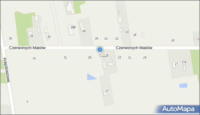 Kozery Nowe, Czerwonych Maków, 27, mapa Kozery Nowe