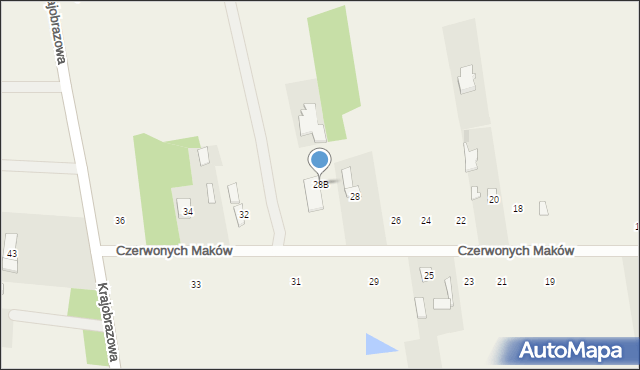 Kozery Nowe, Czerwonych Maków, 28B, mapa Kozery Nowe