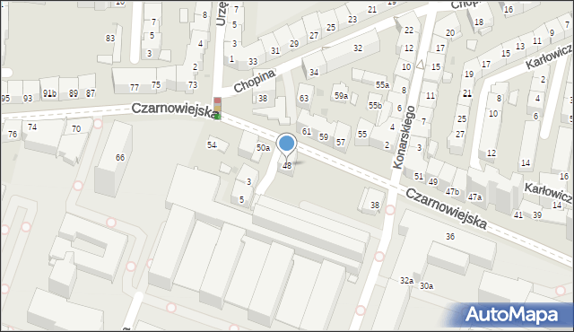 Kraków, Czarnowiejska, 48, mapa Krakowa