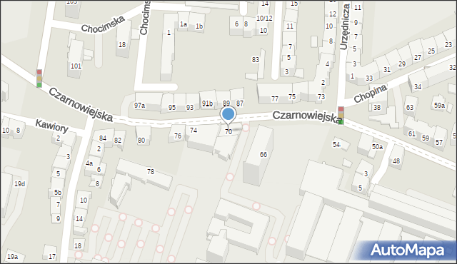 Kraków, Czarnowiejska, 70, mapa Krakowa