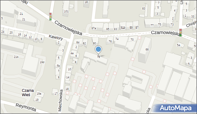 Kraków, Czarnowiejska, 78, mapa Krakowa