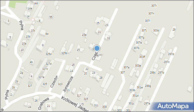 Kraków, Czecha Bronisława, 35, mapa Krakowa