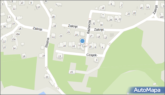 Kraków, Czajek, 10, mapa Krakowa