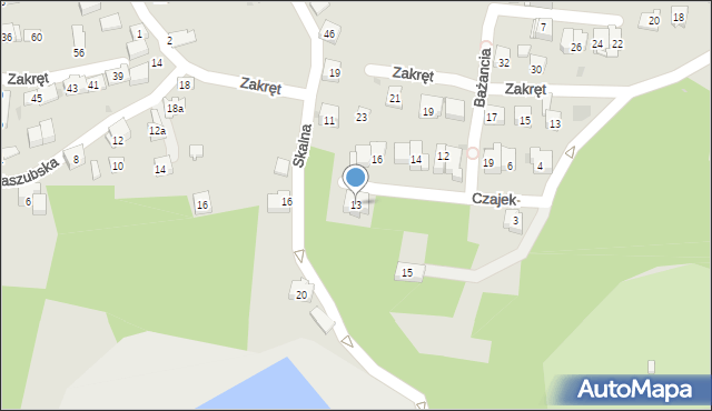 Kraków, Czajek, 13, mapa Krakowa