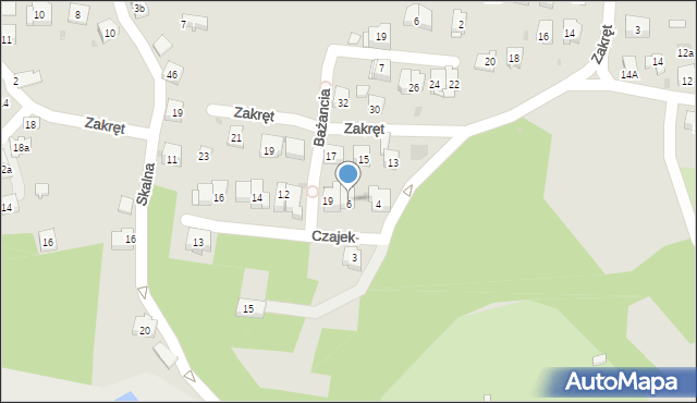 Kraków, Czajek, 6, mapa Krakowa