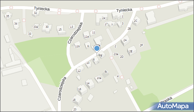 Kraków, Czarodziejska, 8a, mapa Krakowa