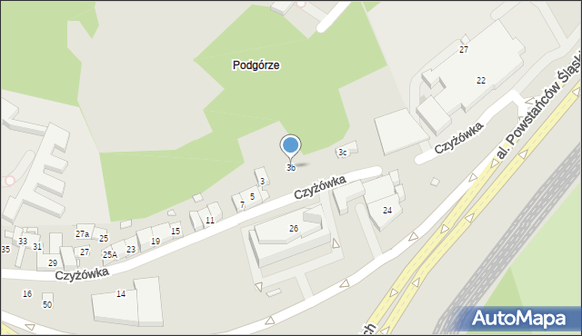 Kraków, Czyżówka, 3b, mapa Krakowa