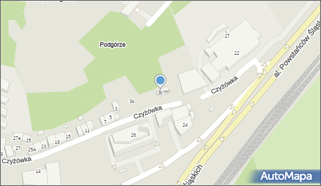 Kraków, Czyżówka, 3c, mapa Krakowa