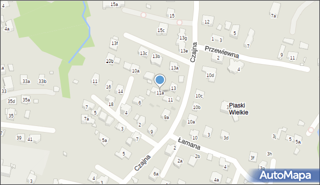 Kraków, Czajna, 11a, mapa Krakowa