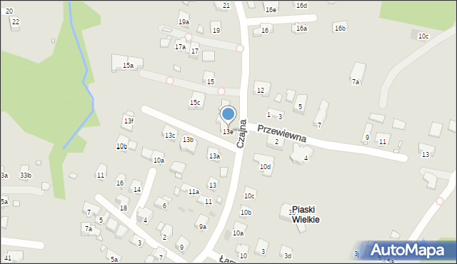 Kraków, Czajna, 13e, mapa Krakowa