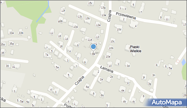 Kraków, Czajna, 9a, mapa Krakowa