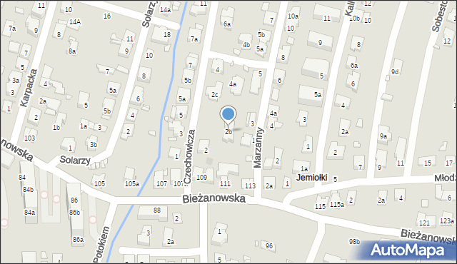 Kraków, Czechowicza Szymona, 2b, mapa Krakowa