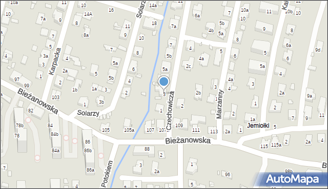 Kraków, Czechowicza Szymona, 3, mapa Krakowa