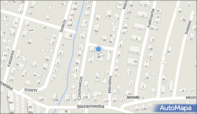 Kraków, Czechowicza Szymona, 4a, mapa Krakowa