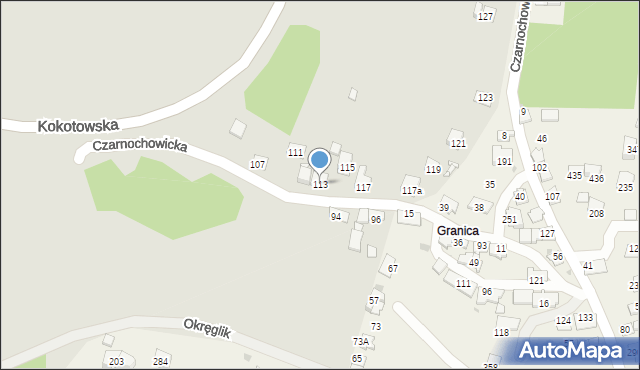 Kraków, Czarnochowicka, 113, mapa Krakowa