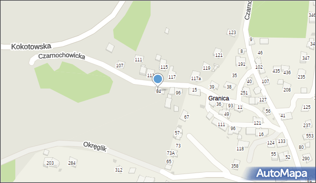 Kraków, Czarnochowicka, 94, mapa Krakowa